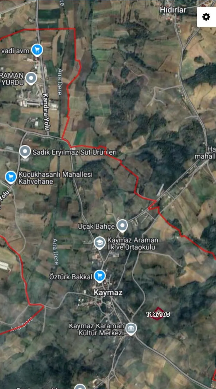 KANDIRA ARAMAN KAYMAZ'DA MERKEZİ KONUMDA SATILIK 4.893 M2 TARLA